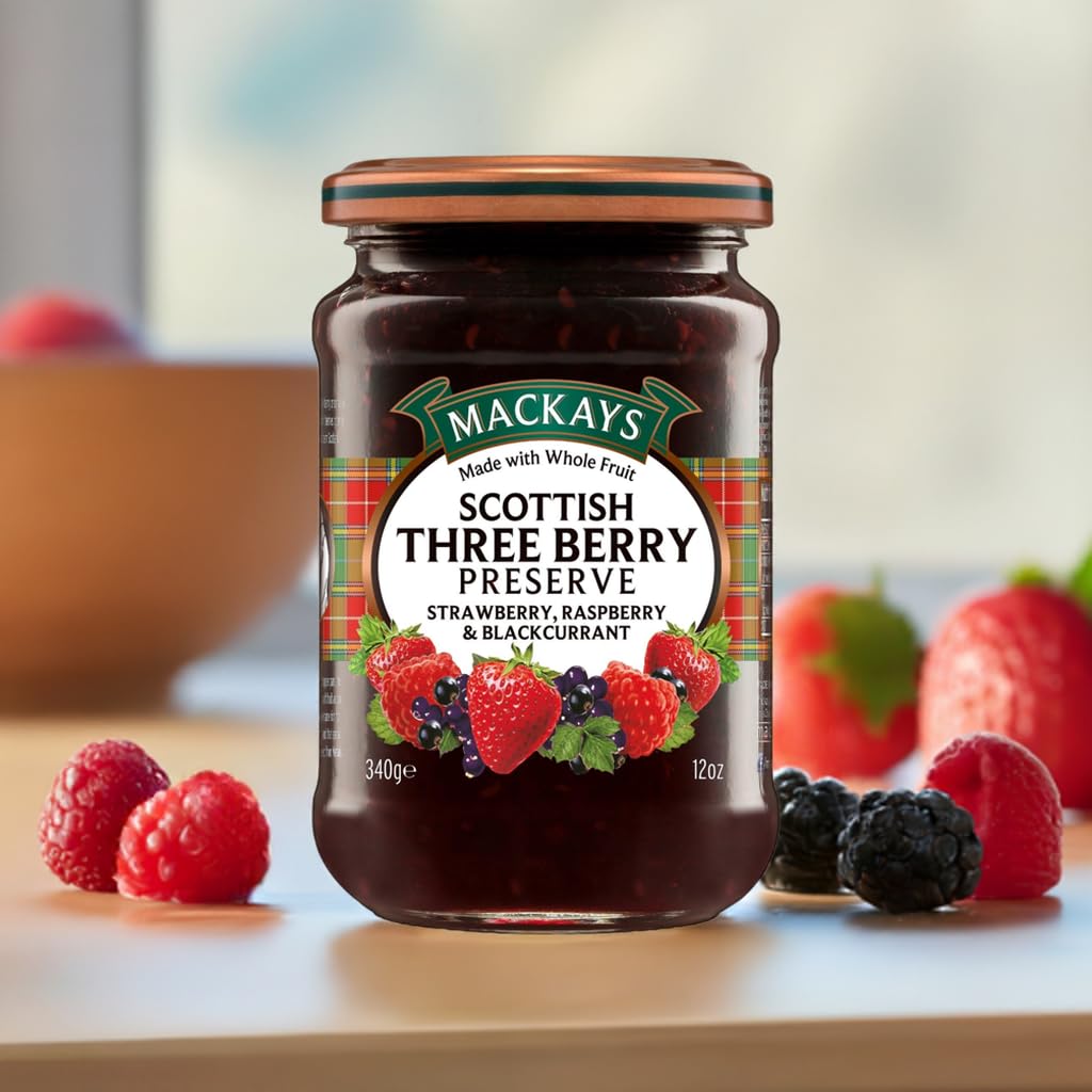 Mackays Scottish Three Berry Preserve Jam 340 gm | Imported from